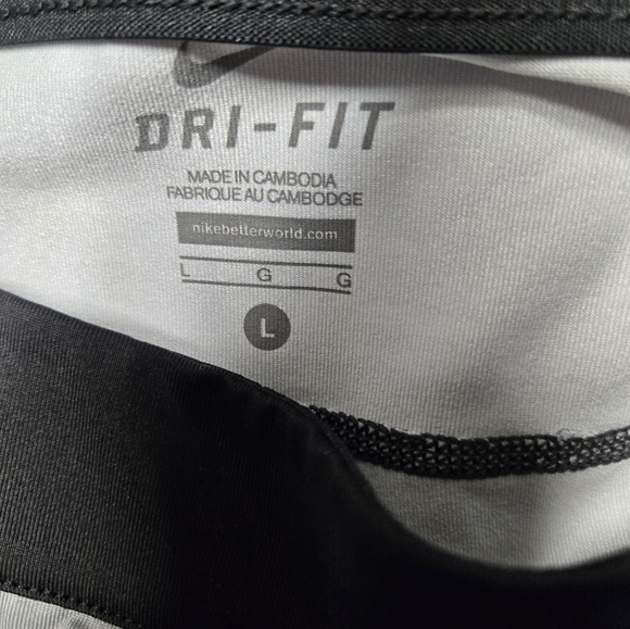 Nike Dri Fit Women's Black and Grey Patterned Capri Leggings Large - Picture 5 of 6